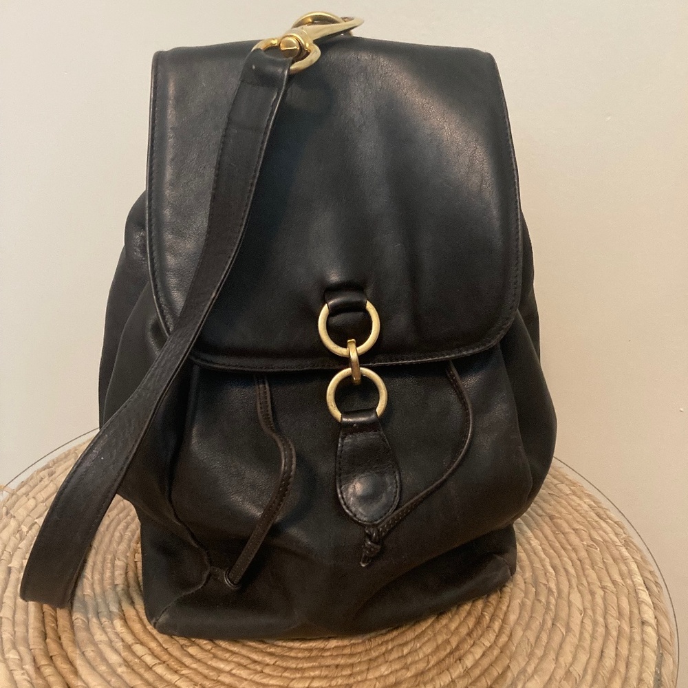 Black Napa Leather Sling (single strap) backpack